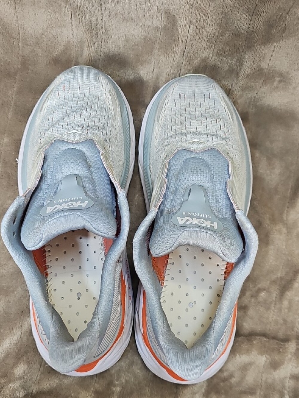 Hoka Clifton 8 Women's Athletic Running Shoe in Light Blue - Picture 7 of 12